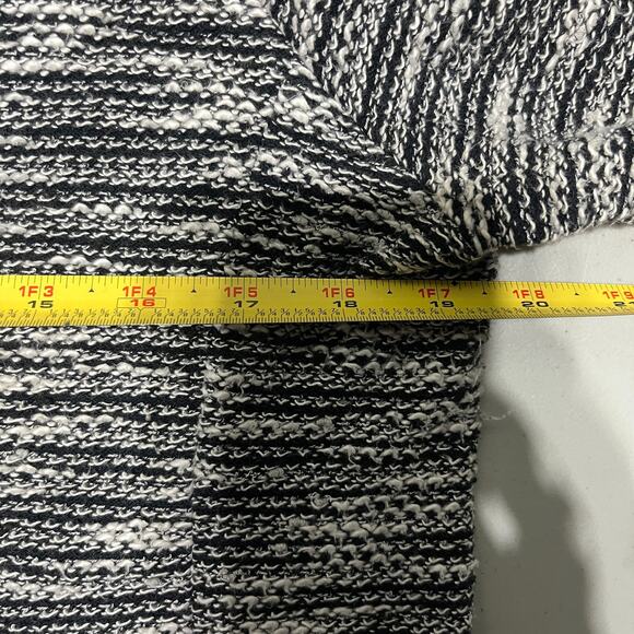 J.Crew Women's Boucle Tweed Cardigan Blazer Black White Size Large Hook & Eye - Picture 6 of 7